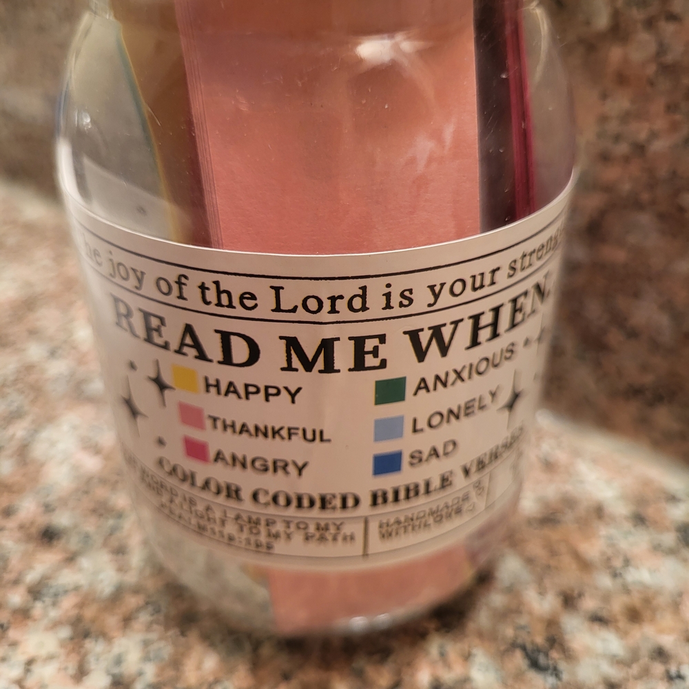 Inspirational Color Coded Bible Verses Jar